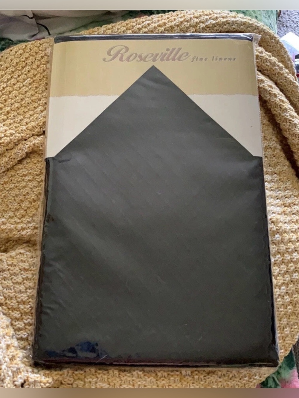 Roseville Black Table Cloth 52 X 70 sealed new in the package